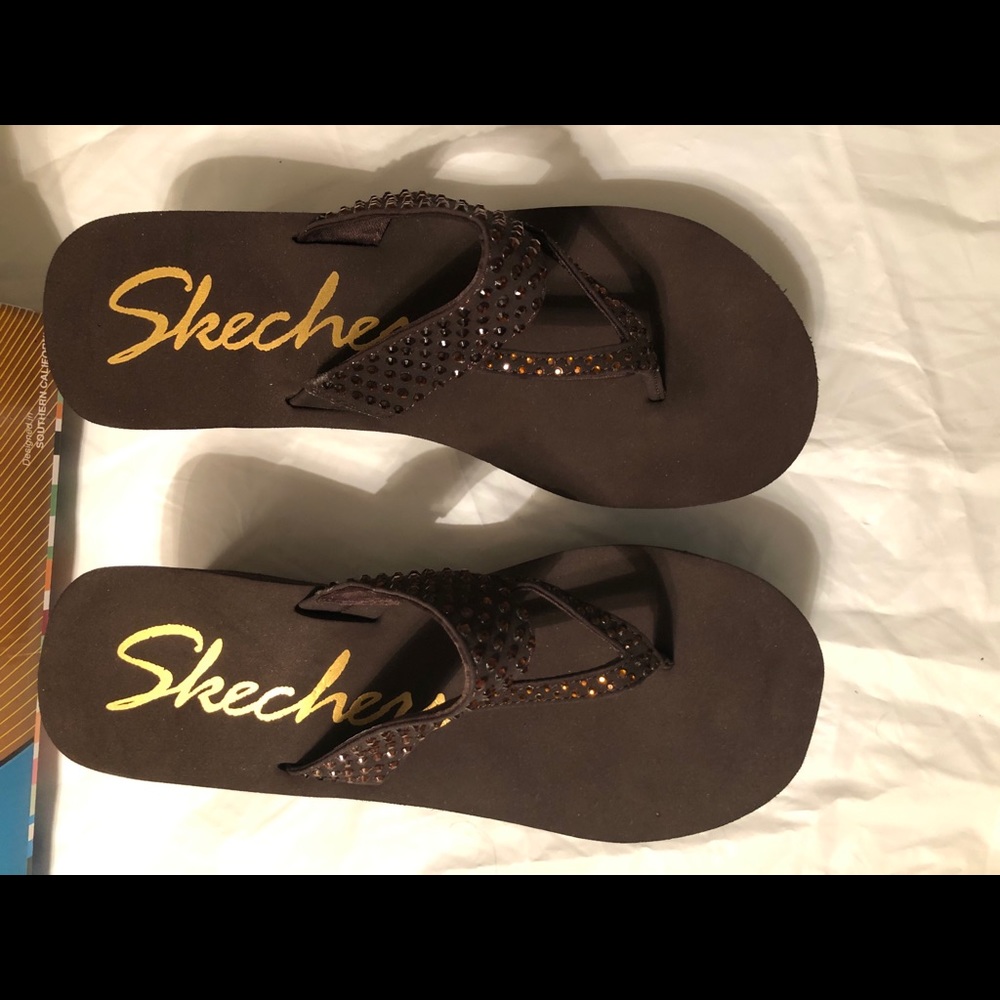 BrandNew Skechers Pin Up Cali Wedge Bling Sandals - Picture 10 of 16